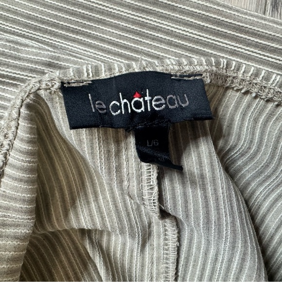 Le chΓ’teau set tube top Bottoms striped Grey cream beige vintage y2k 2000s - Picture 8 of 13